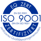 Blaues Siegel ISO 9001 Zertifizierung